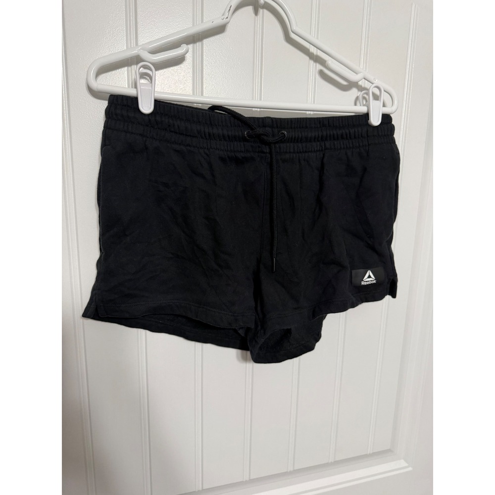 Reebok Shorts Womens Medium Black Knit Drawstring Athletic Activewear